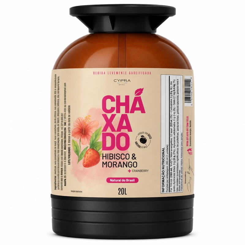 Barril pet 20L de Chaxado Hibisco & Morango